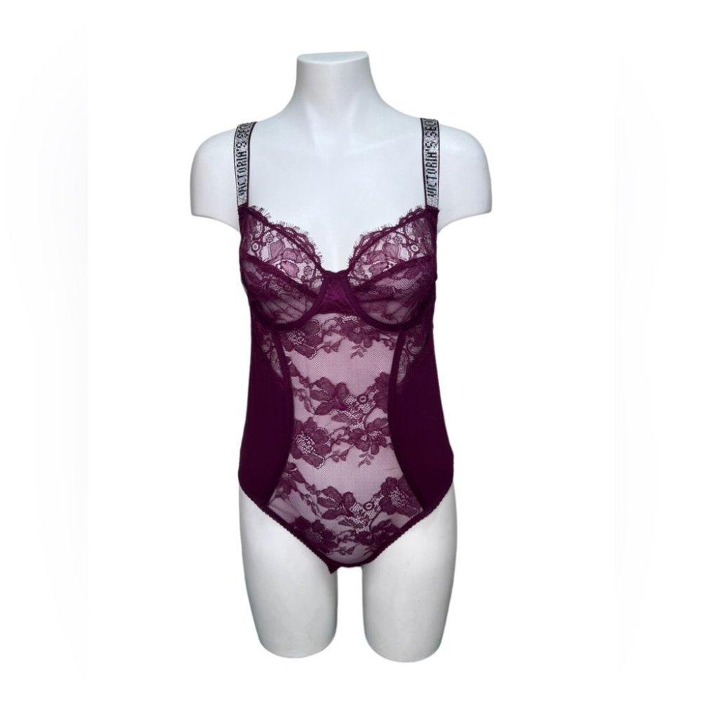 Victoria’s Secret The Fabulous Full Cup Shine Lace Teddy - Picture 3 of 10
